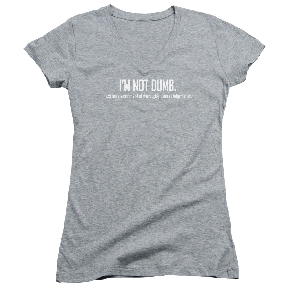 Im Not Dumb - Junior V-neck - Athletic Heather