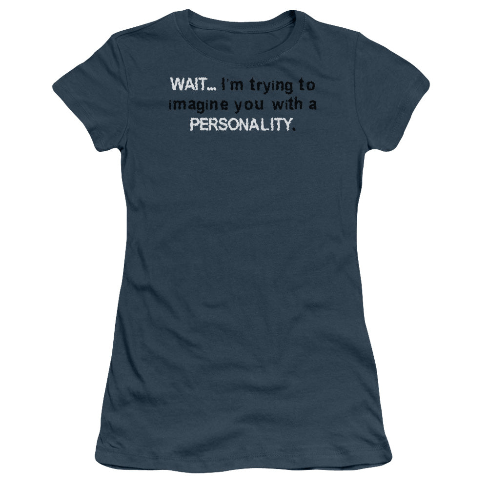 With A Personality - Short Sleeve Junior Sheer - Indigo T-shirt
