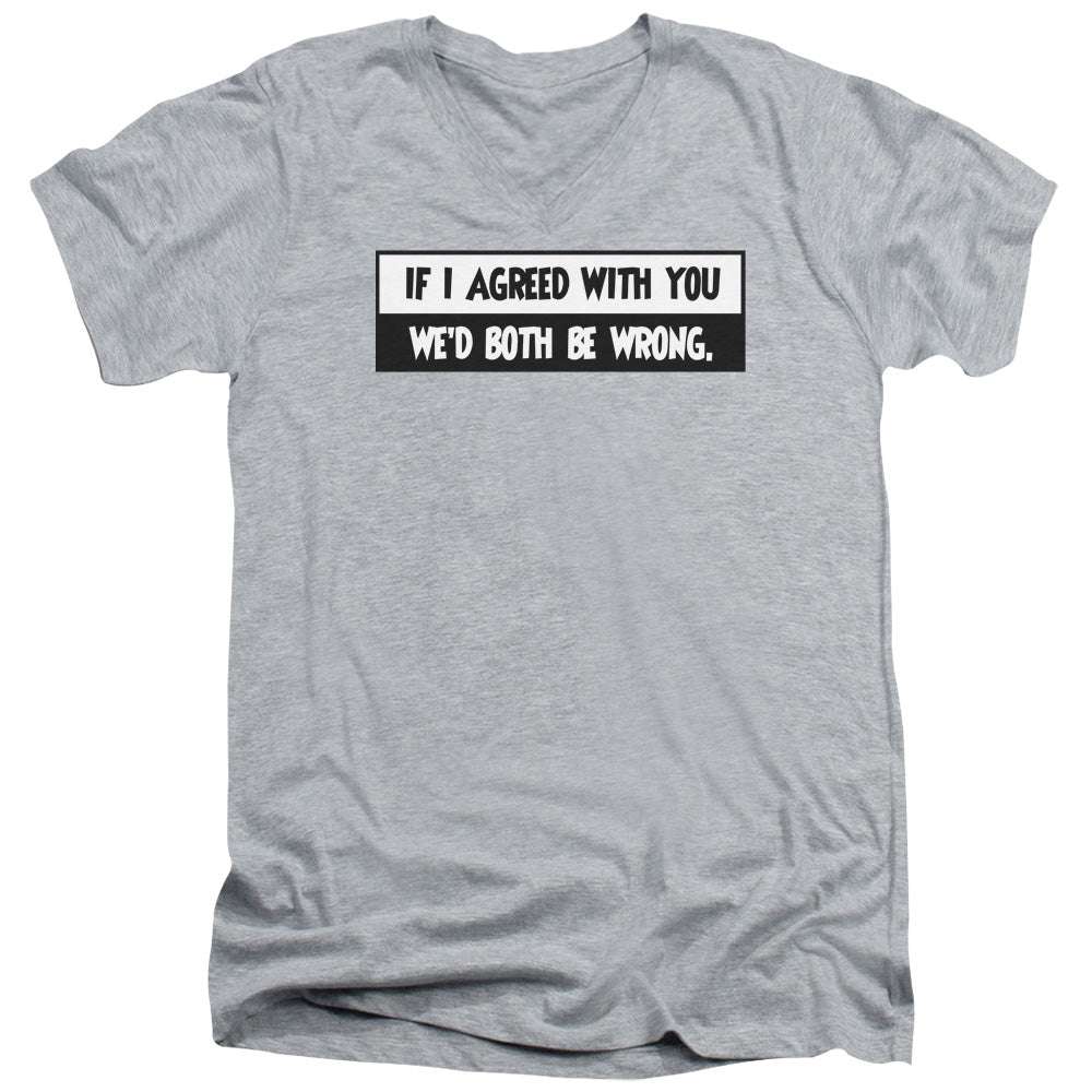 Both Be Wrong - Short Sleeve Adult V-neck - Athletic Heather T-shirt