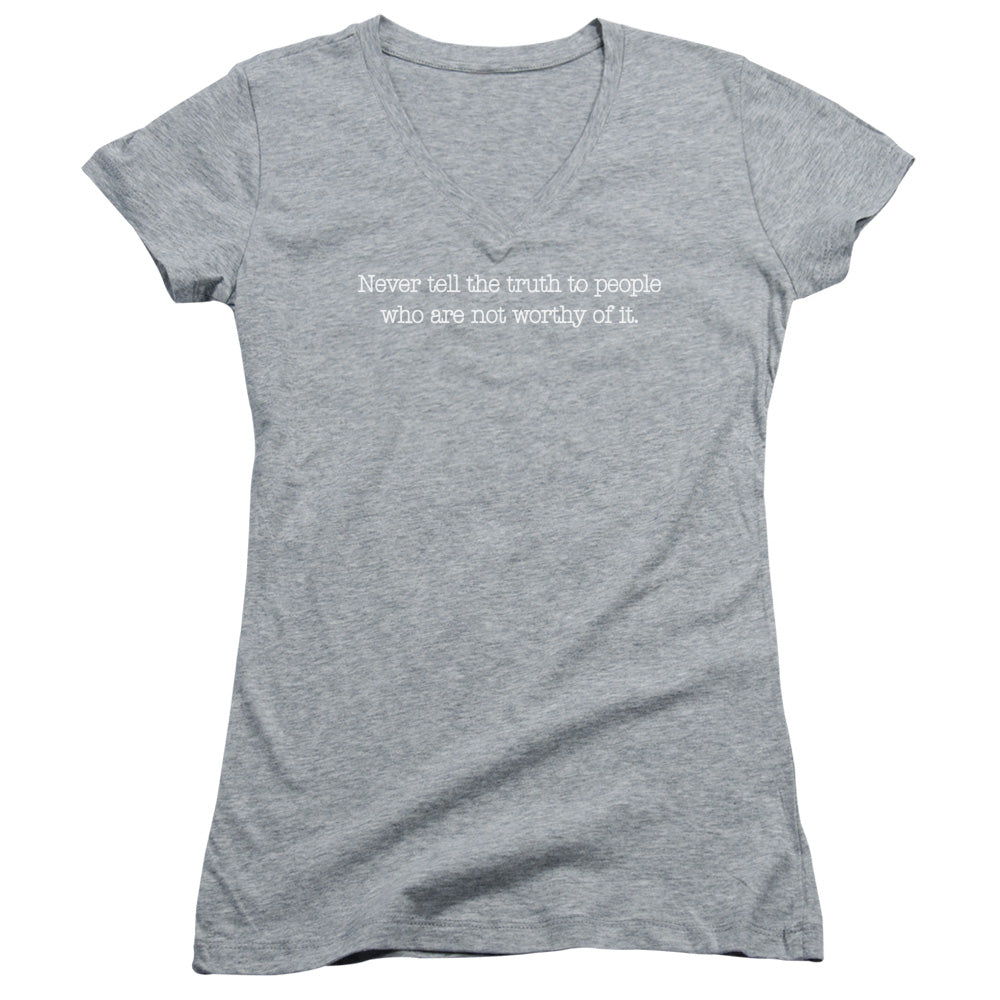 Never Tell The Truth - Junior V-neck - Athletic Heather