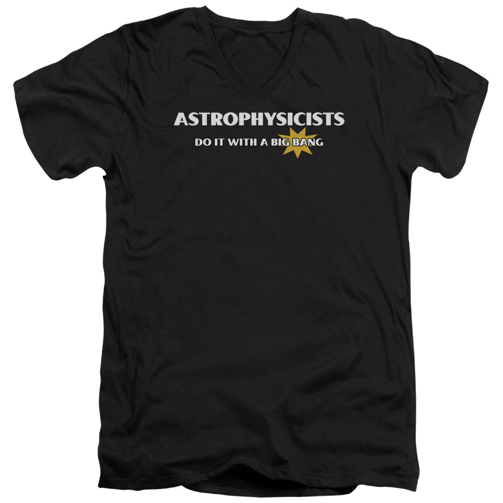 Astrophysicists Do It - Short Sleeve Adult V-neck - Black T-shirt