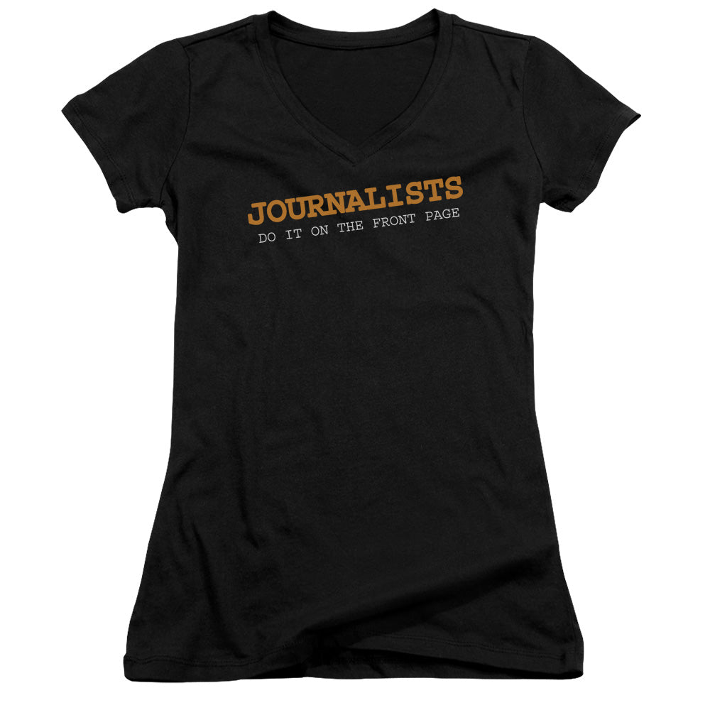 Journalists Do It - Junior V-neck - Black