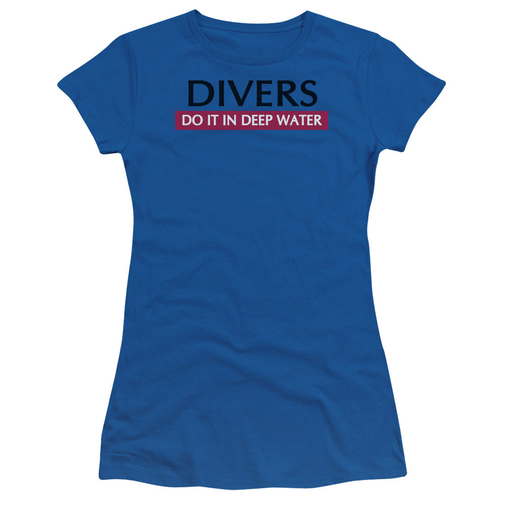 Divers Do It - Short Sleeve Junior Sheer - Royal Blue T-shirt