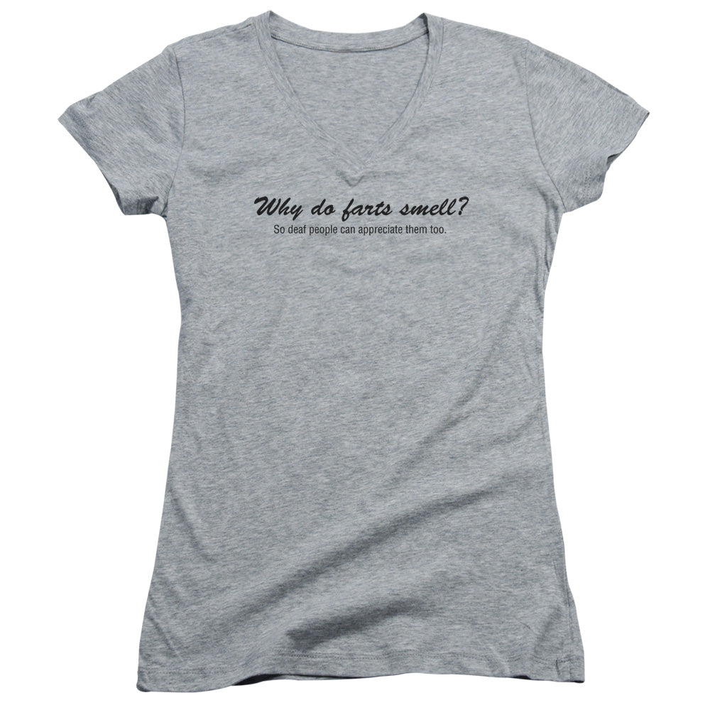 Why Do Farts Smell - Junior V-neck - Athletic Heather