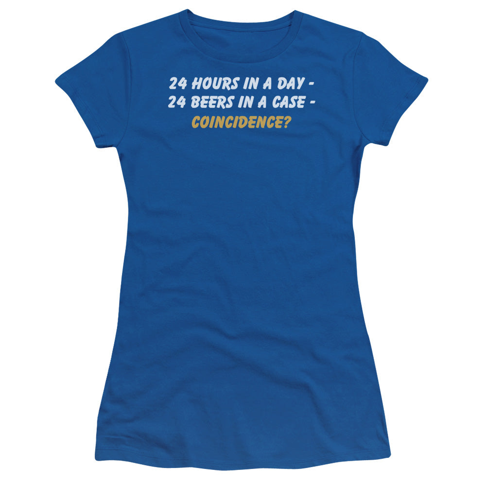 24 Beers - Short Sleeve Junior Sheer - Royal Blue T-shirt