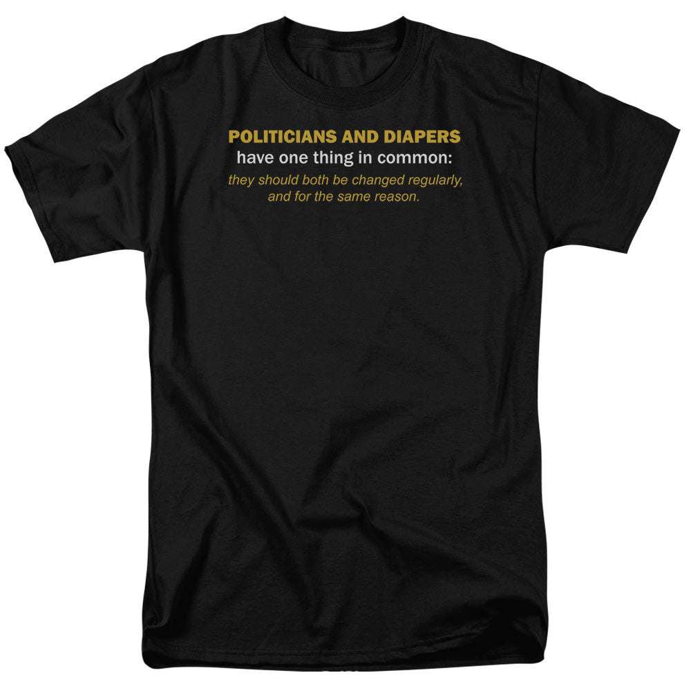 Politicians Like Diapers - Short Sleeve Adult 18 - 1 - Black T-shirt