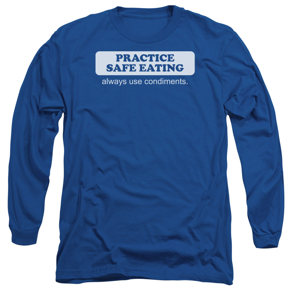 Safe Eating - Long Sleeve Adult 18 - 1 - Royal Blue T-shirt