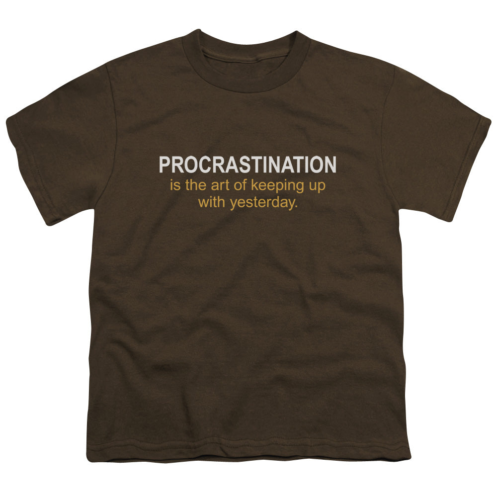Procrastination - Short Sleeve Youth 18 - 1 - Coffee T-shirt