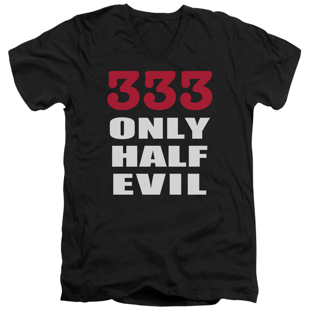 333 - Short Sleeve Adult V-neck - Black T-shirt