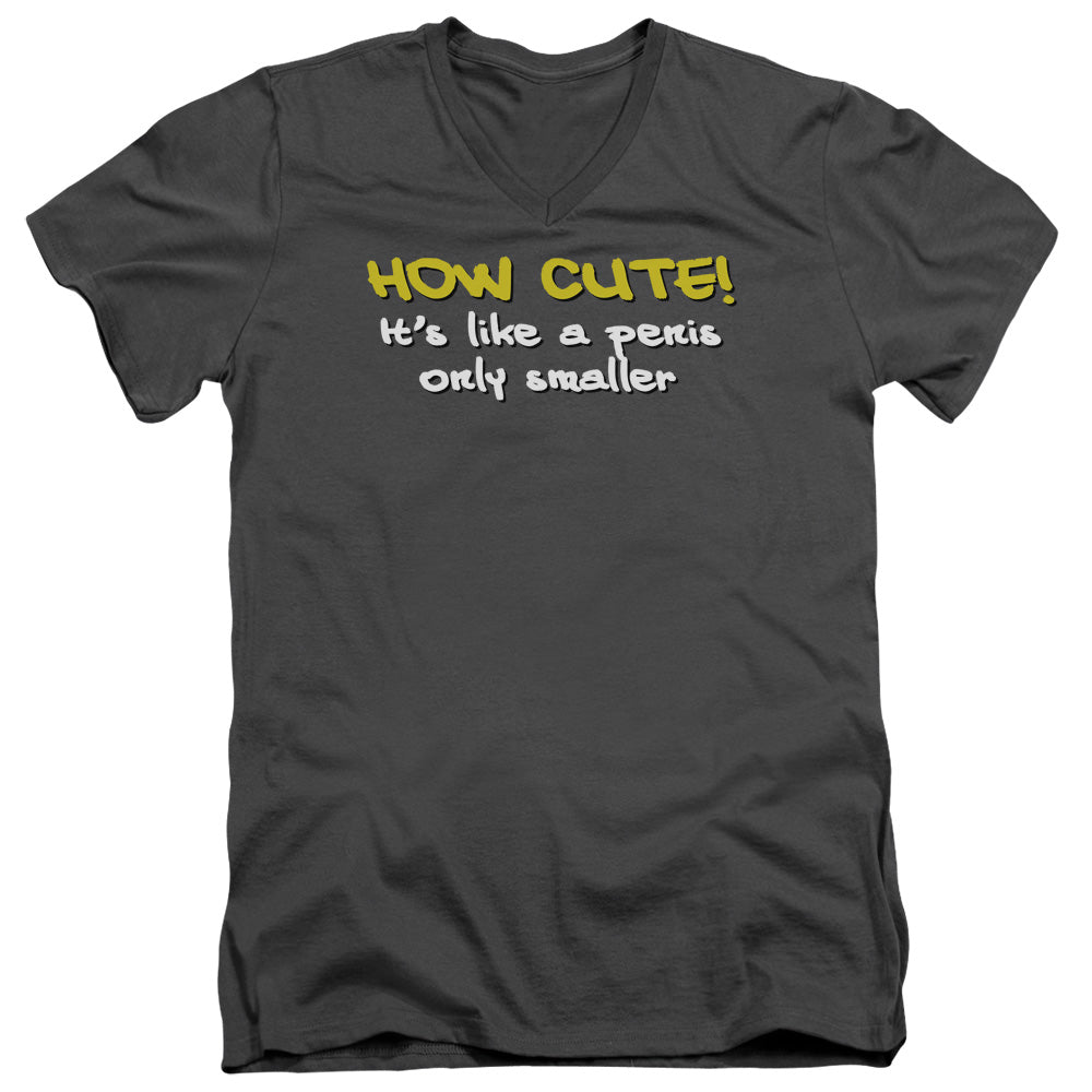 How Cute - Short Sleeve Adult V-neck - Charcoal T-shirt