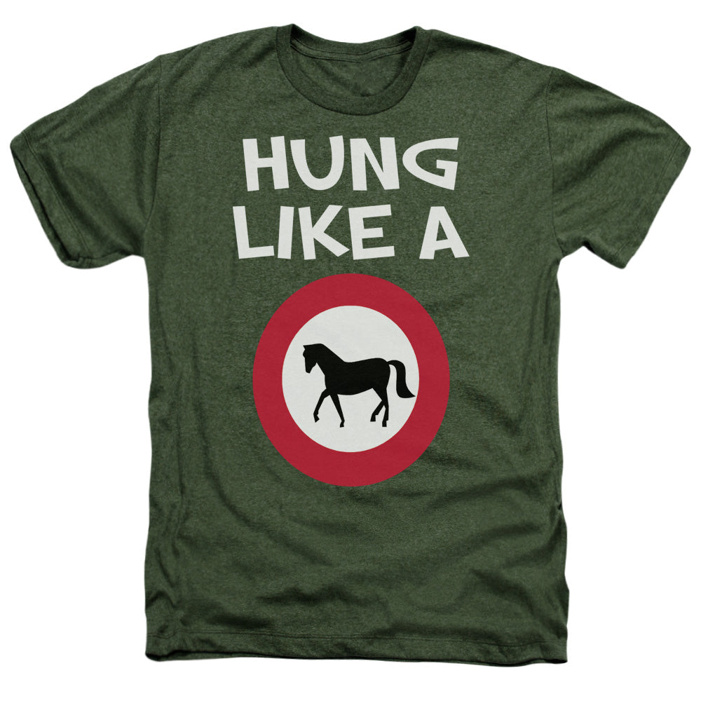 Hung Like A Horse - Adult Heather - Military Green