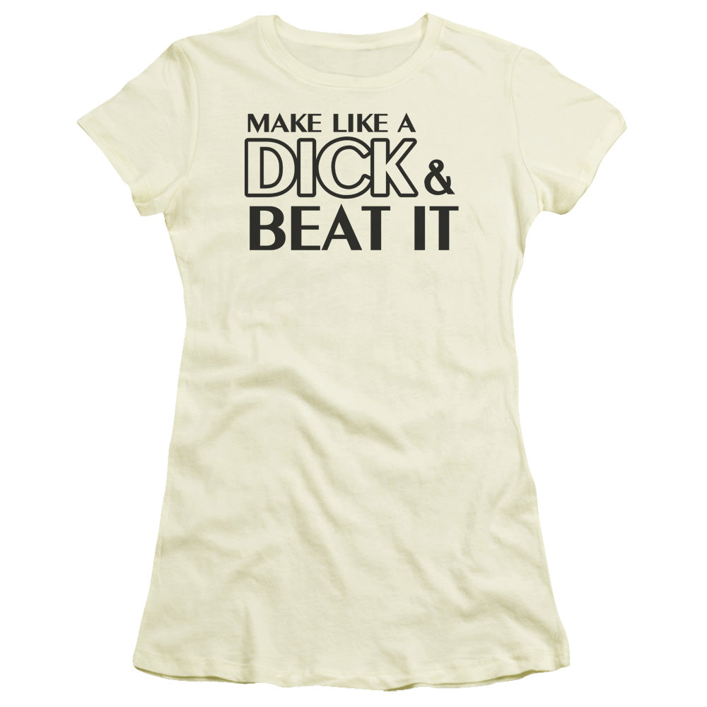 Make Like A Dick - Short Sleeve Junior Sheer - Cream T-shirt