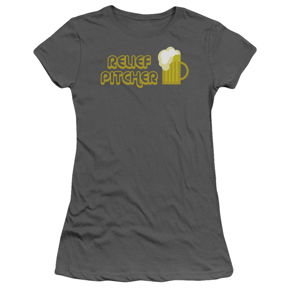 Relief Pitcher - Short Sleeve Junior Sheer - Charcoal T-shirt