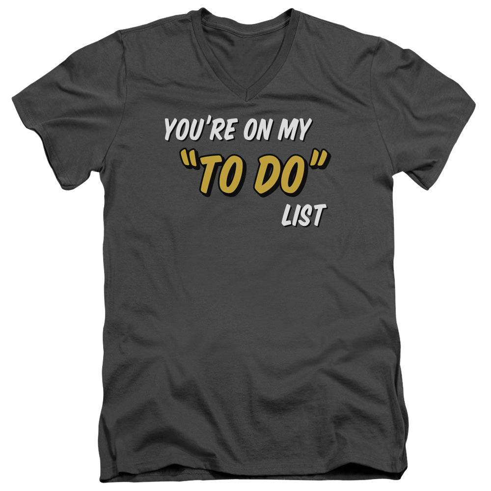 To Do List - Short Sleeve Adult V-neck - Charcoal T-shirt