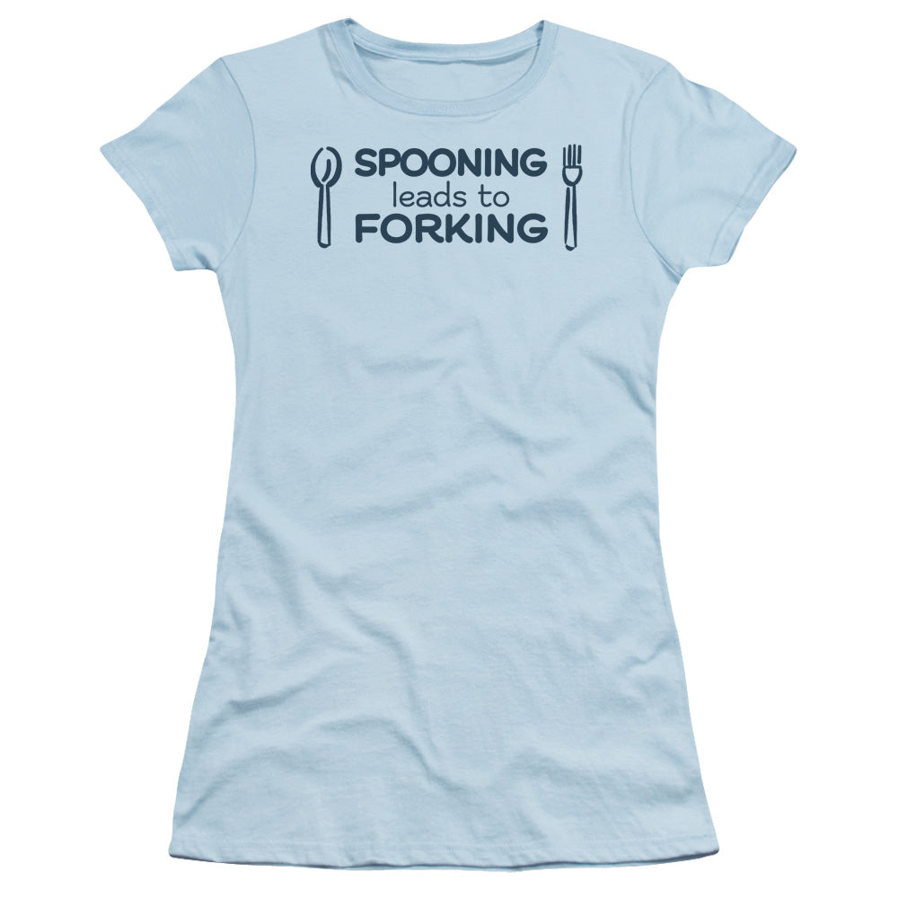 Spooning - Short Sleeve Junior Sheer - Light Blue T-shirt