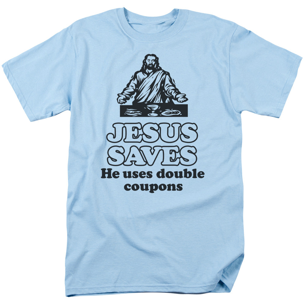 Jesus Saves - Short Sleeve Adult 18 - 1 - Light Blue T-shirt