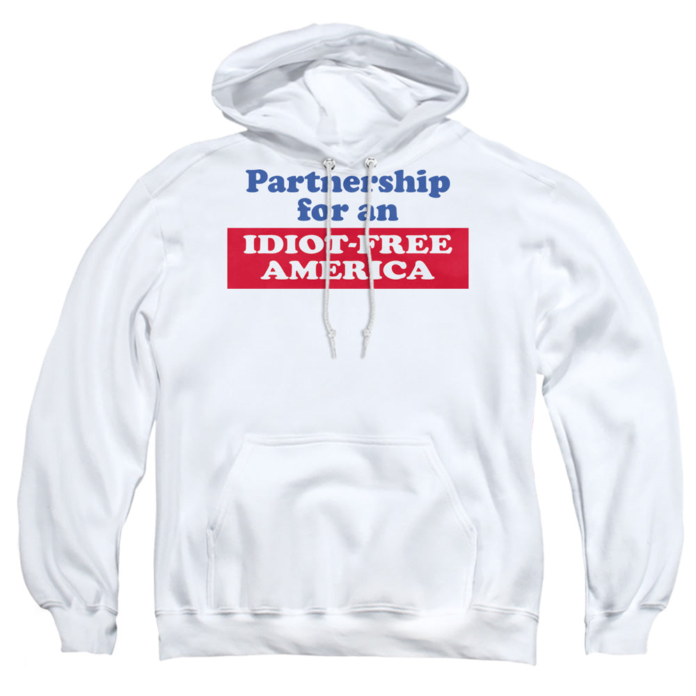 Idiot Free America - Adult Pull-over Hoodie - White