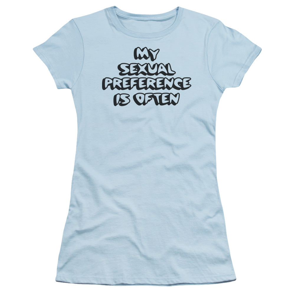 Sexual Preference - Short Sleeve Junior Sheer - Light Blue T-shirt