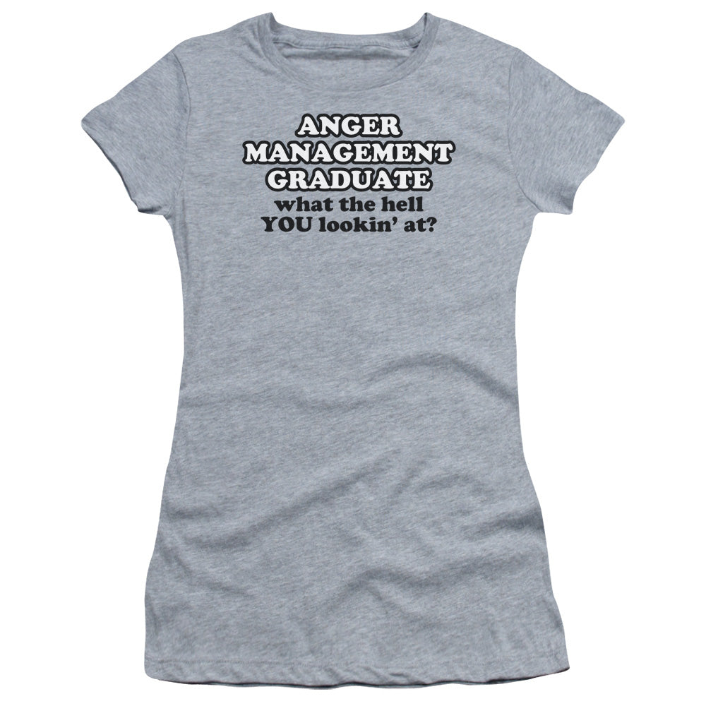 Anger Management - Short Sleeve Junior Sheer - Athletic Heather T-shirt