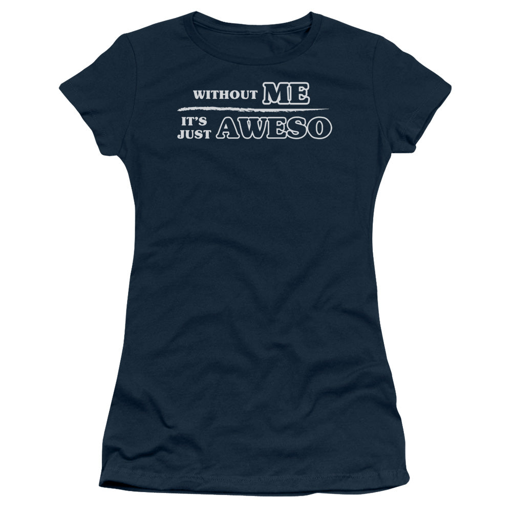 Just Aweso - Short Sleeve Junior Sheer - Navy T-shirt
