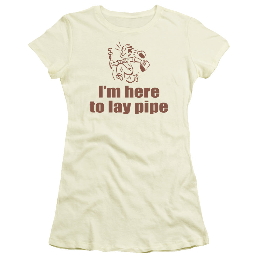 Lay Pipe - Short Sleeve Junior Sheer - Cream T-shirt