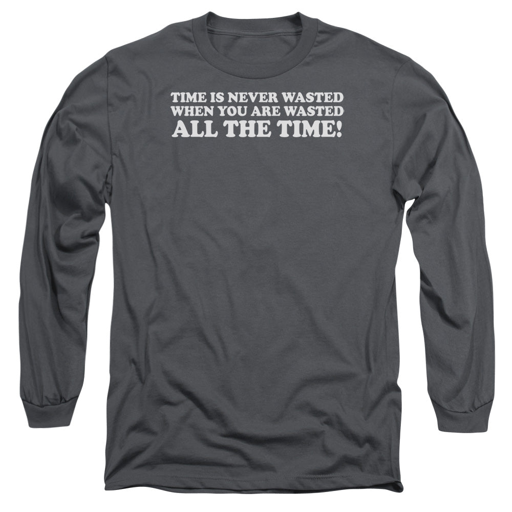Time Is Never Wasted - Long Sleeve Adult 18 - 1 - Charcoal T-shirt