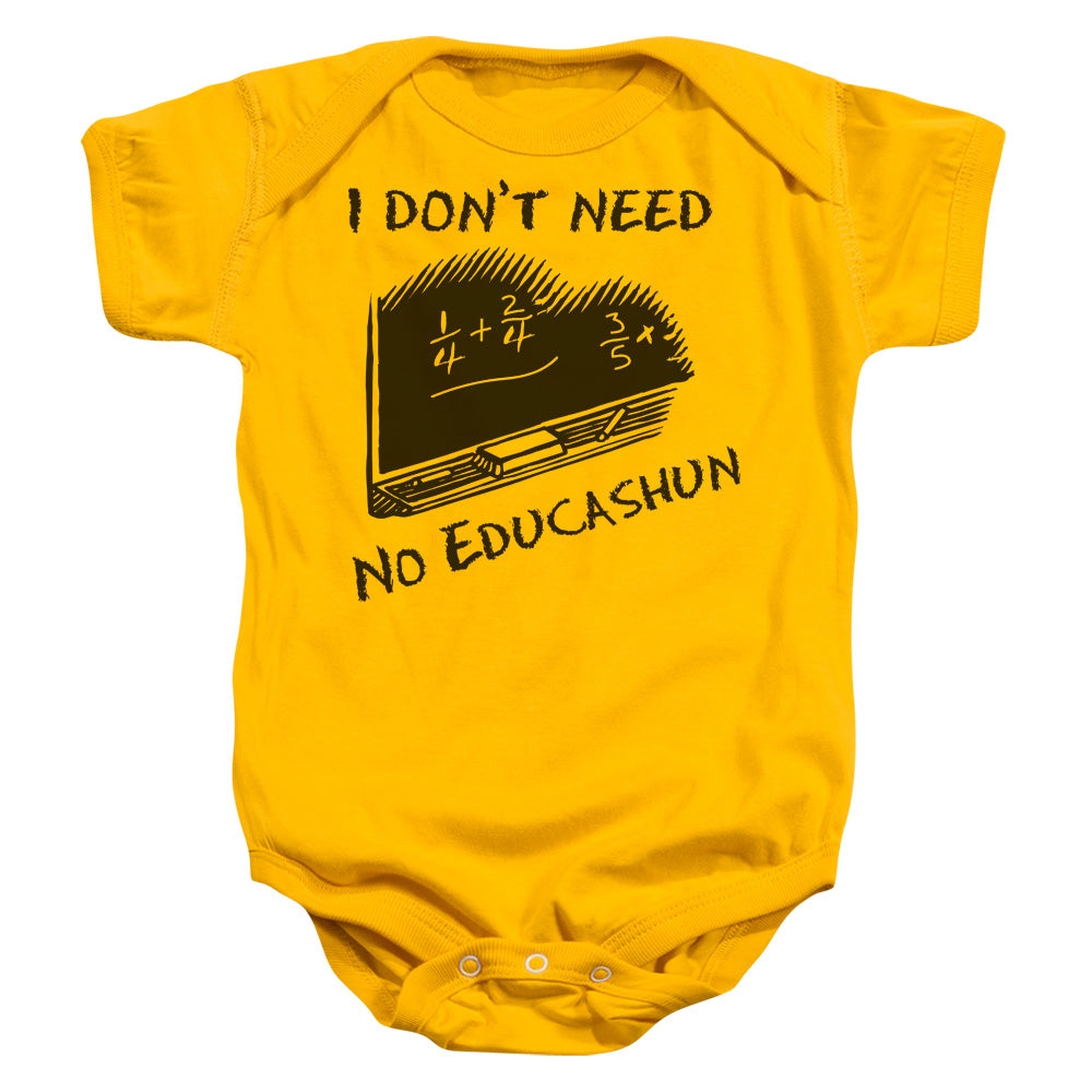 No Educashun-infant Snapsuit - Gold