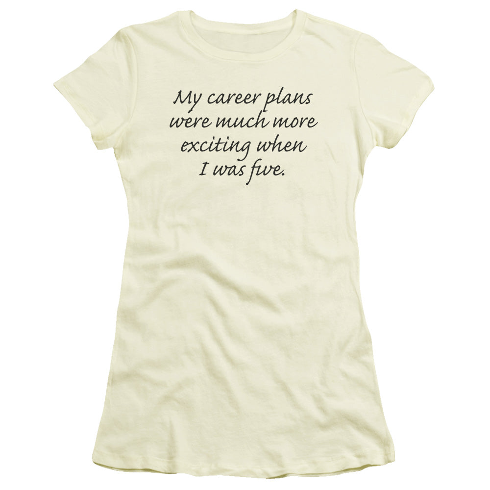 Career Plans - Short Sleeve Junior Sheer - Cream T-shirt