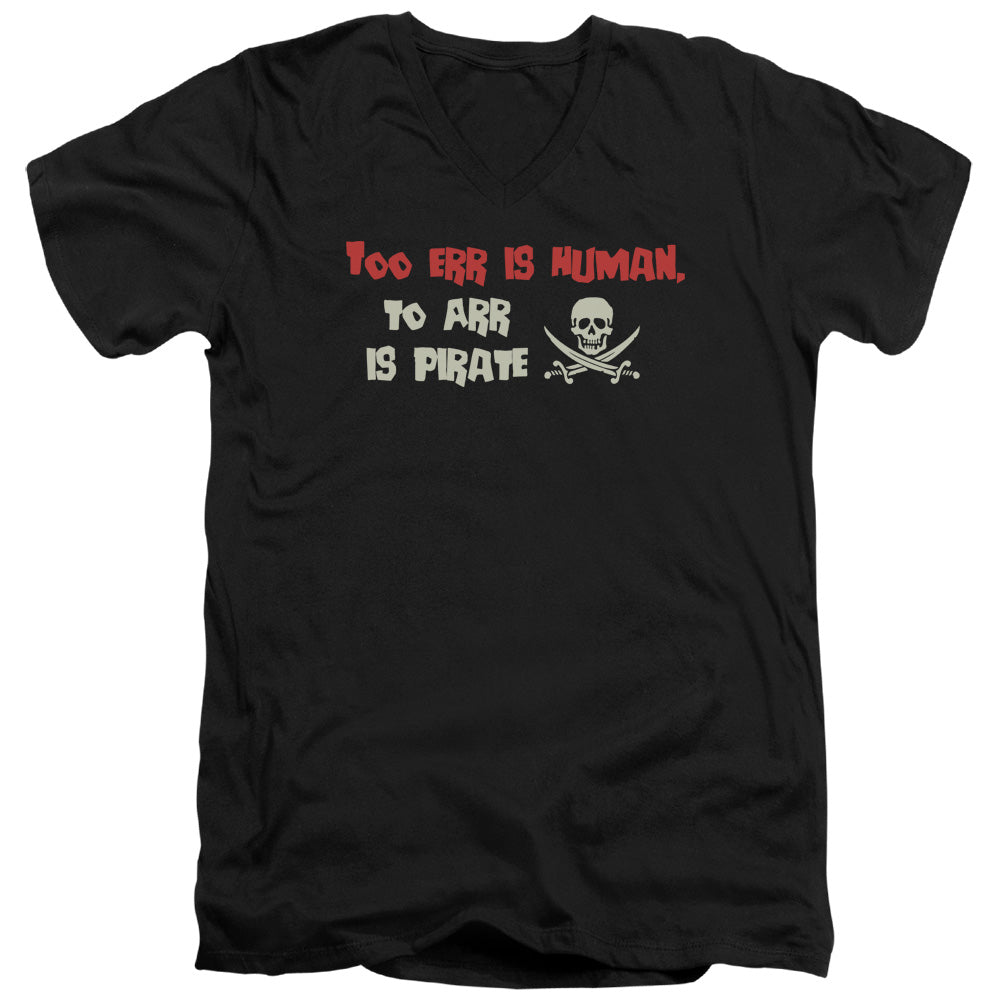 Pirate - Short Sleeve Adult V-neck - Black T-shirt