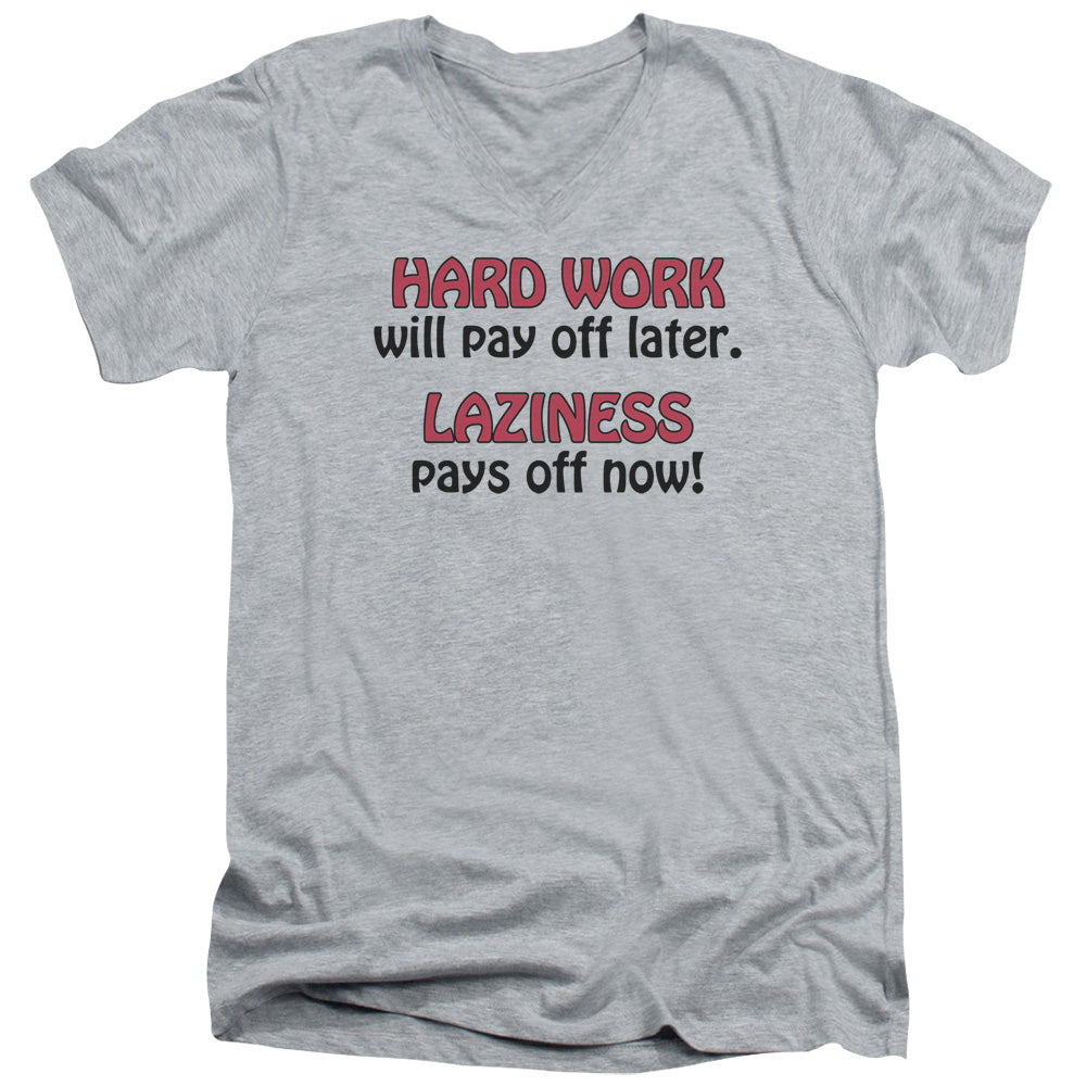 Laziness - Short Sleeve Adult V-neck 30 - 1 - Athletic Heather T-shirt