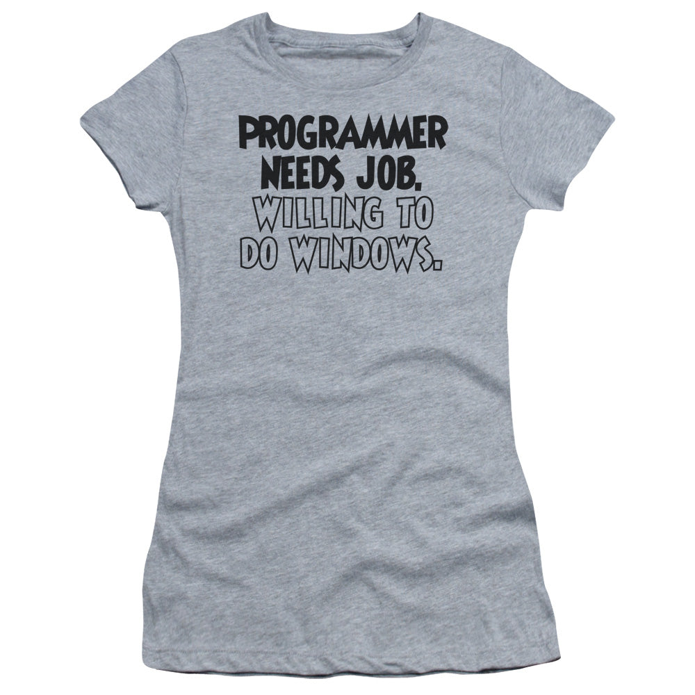 To Do Windows - Short Sleeve Junior Sheer - Athletic Heather T-shirt