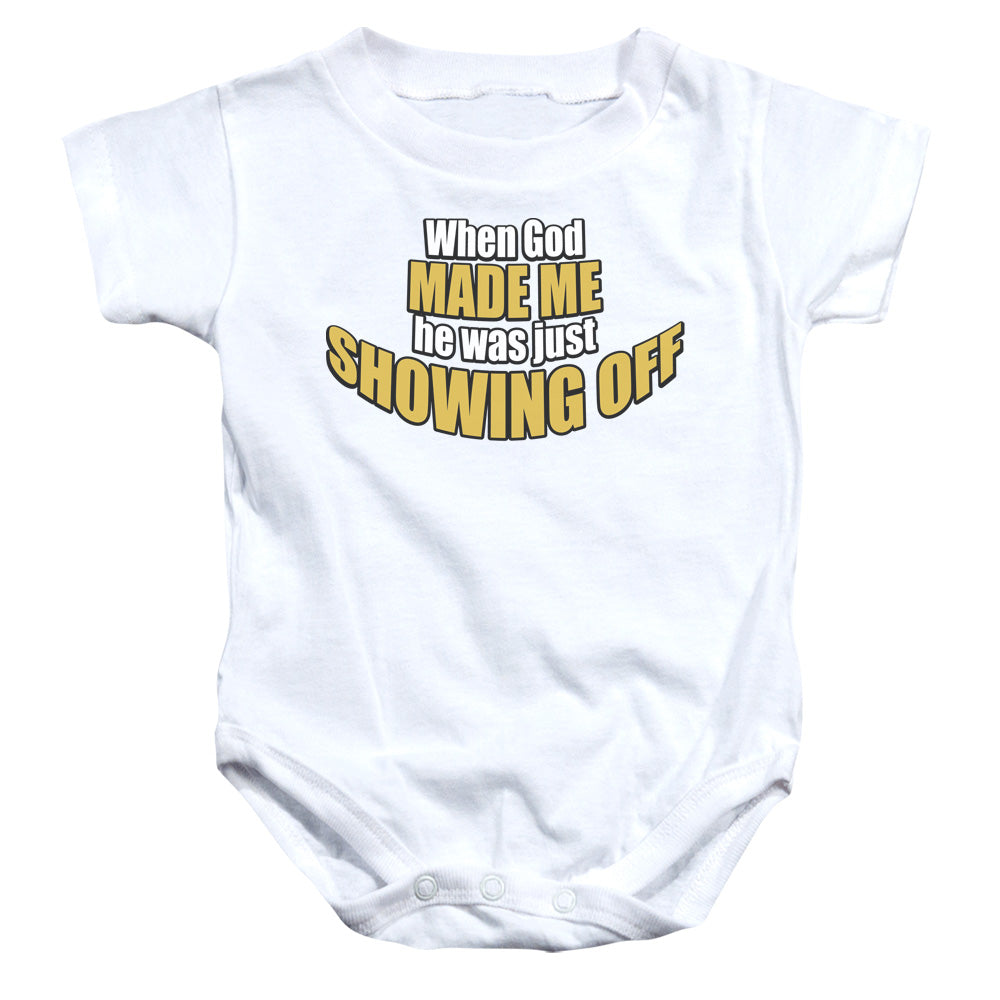 Showing Off - Infant Snapsuit - White