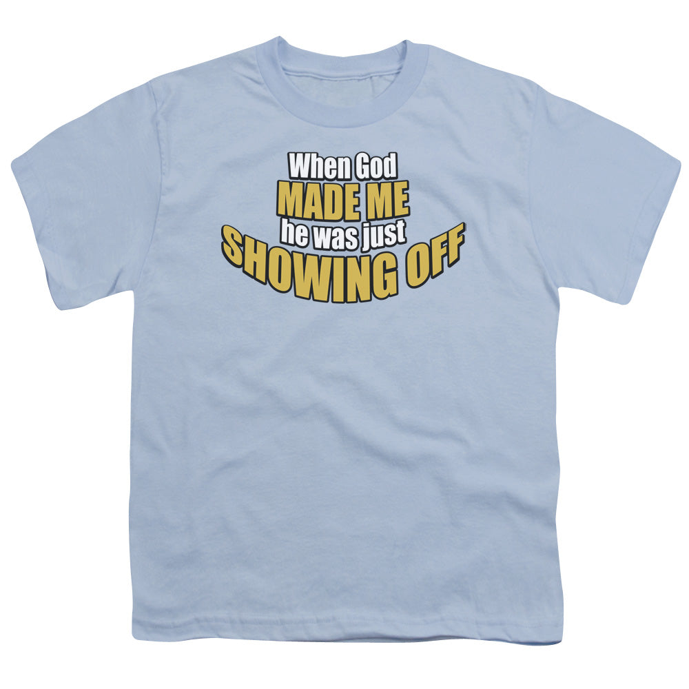 Showing Off - Short Sleeve Youth 18 - 1 - Light Blue T-shirt