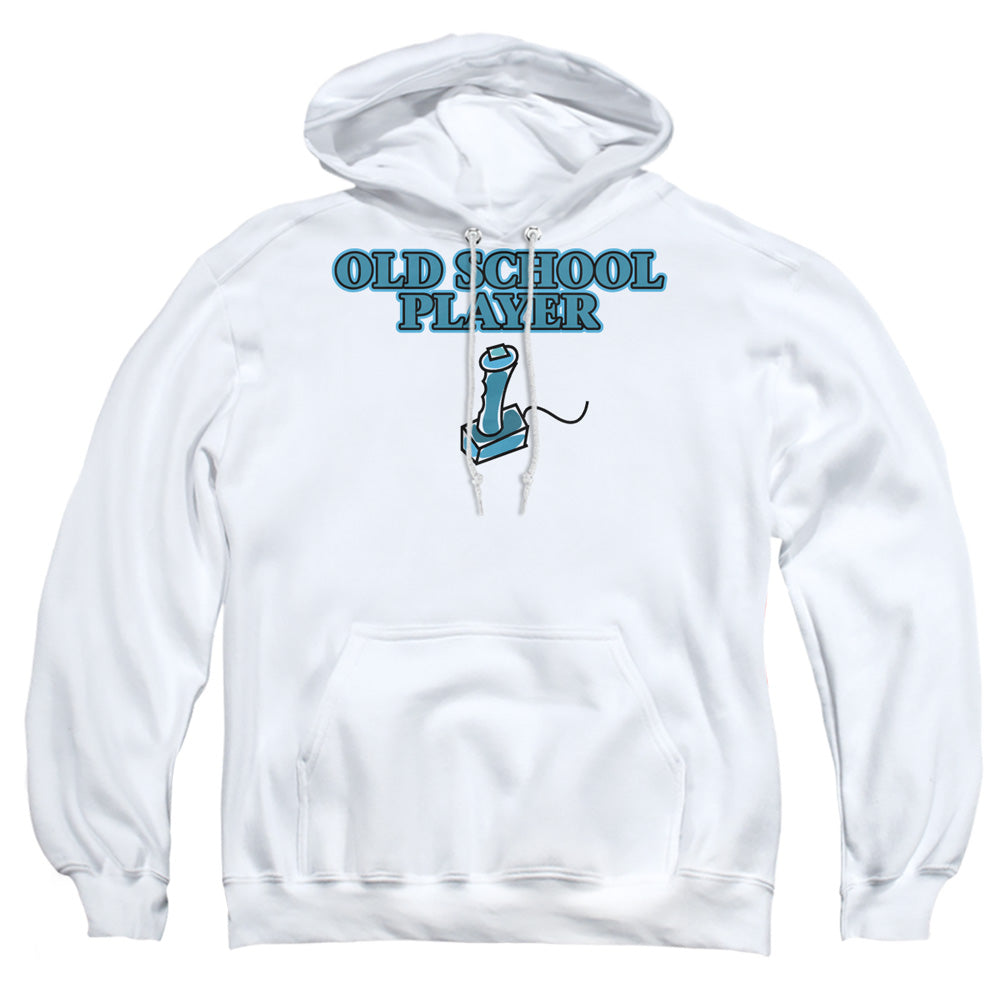 Old School Player - Adult Pull-over Hoodie - White