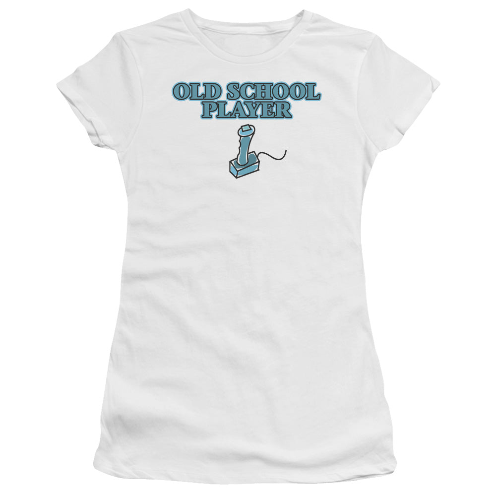 Old School Player - Short Sleeve Junior Sheer - White T-shirt