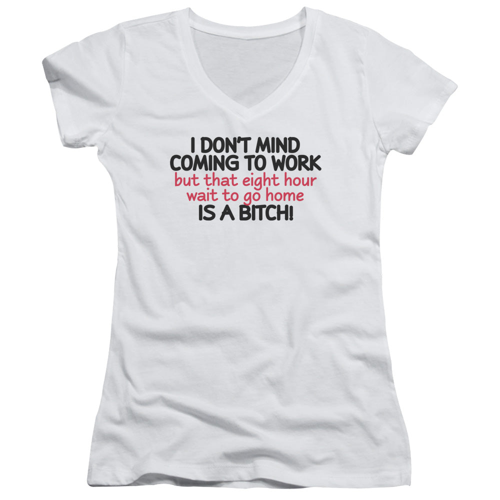 Eight Hour Wait - Junior V-neck - White