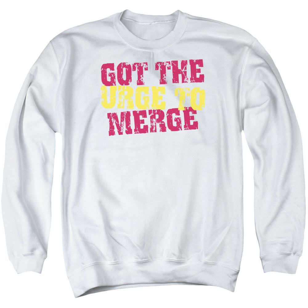 Urge To Merge - Adult Crewneck Sweatshirt - White