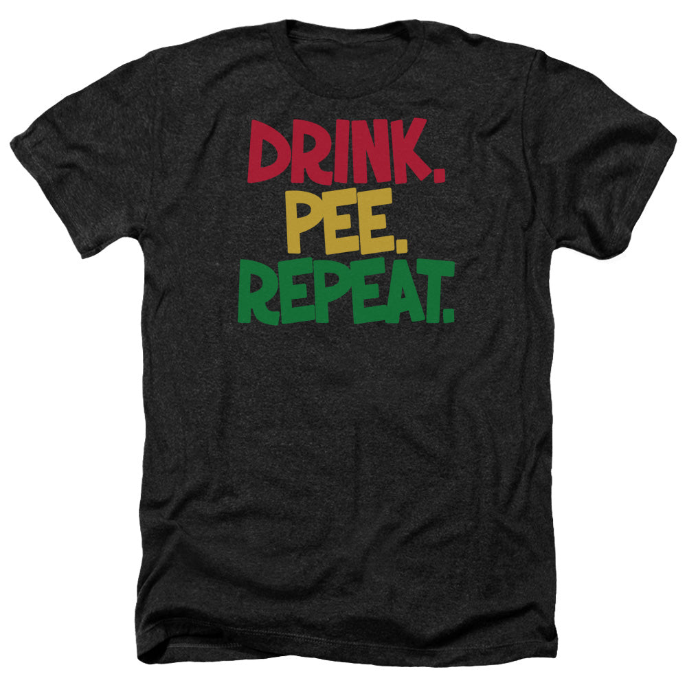 Drink, Pee, Repeat - Adult Heather-black