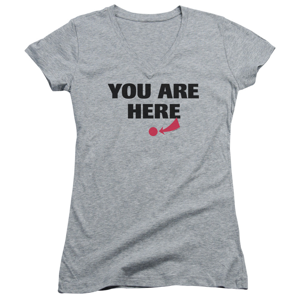 You Are Here - Junior V-neck - Athletic Heather