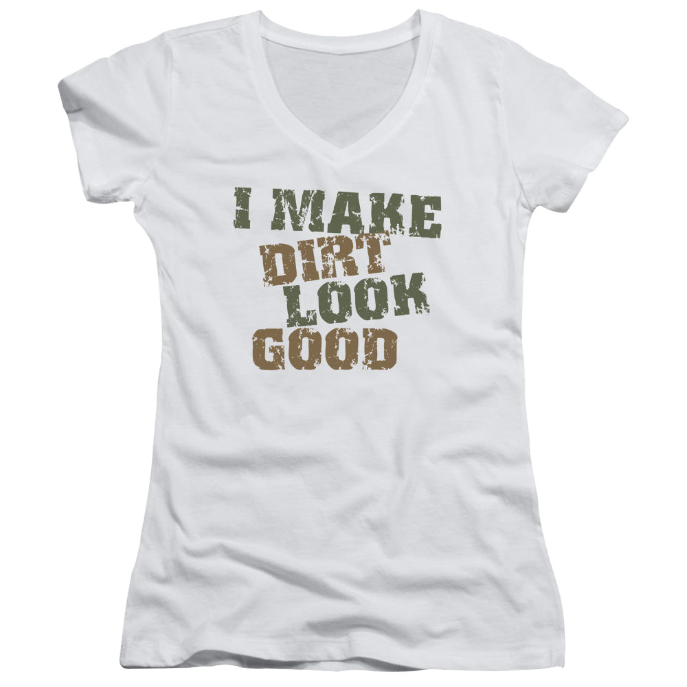 Dirt Look Good-junior V-neck - White