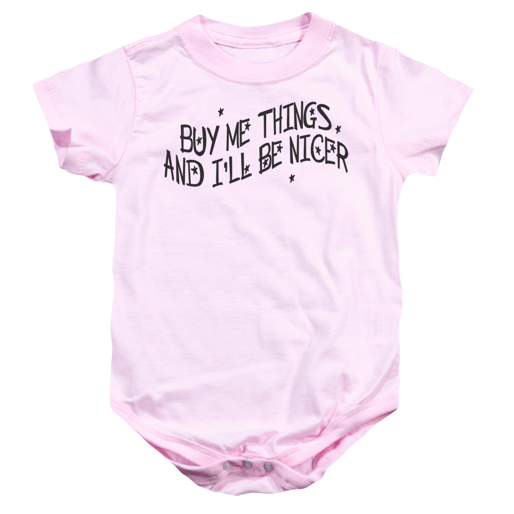 Buy Me Things - Infant Snapsuit - Pink