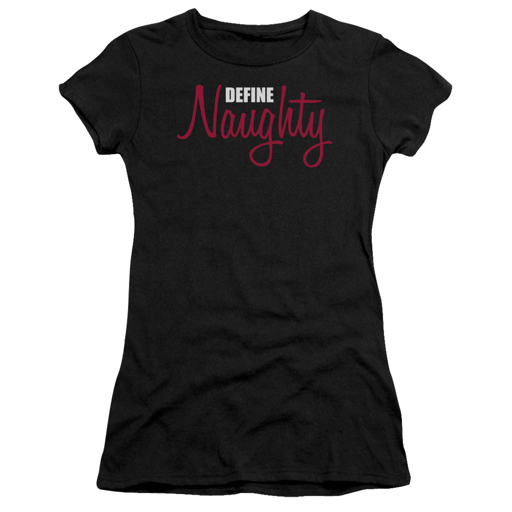 Define Naughty - Short Sleeve Junior Sheer - Black T-shirt