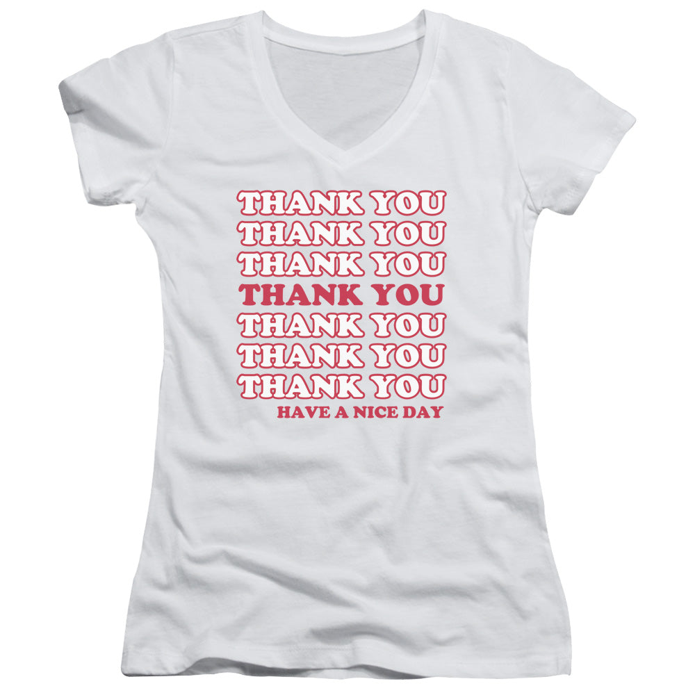 Thank You - Junior V-neck - White