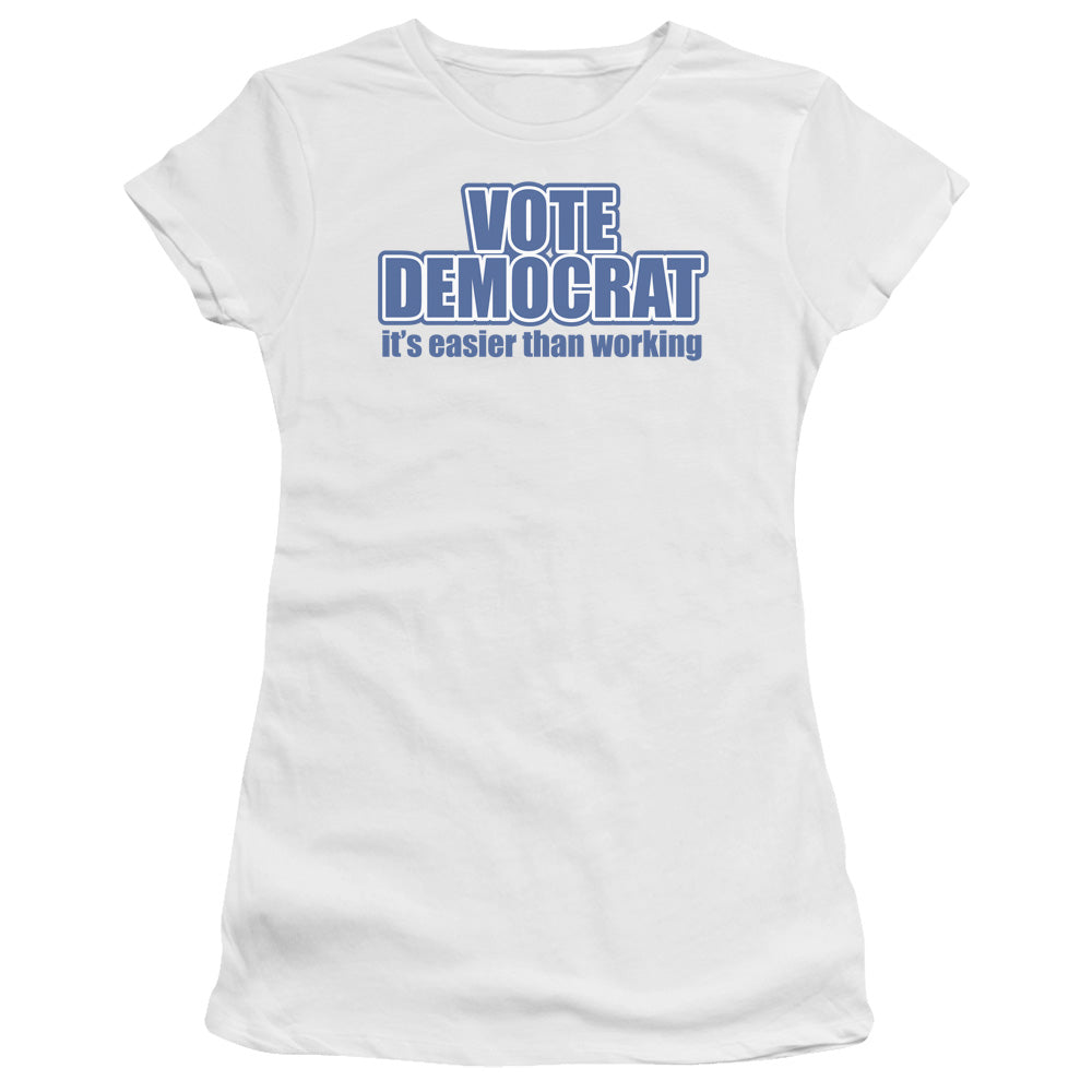 Vote Democrat - Short Sleeve Junior Sheer - White T-shirt