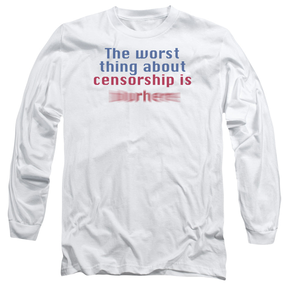 Censorship - Long Sleeve Adult 18 - 1 - White T-shirt