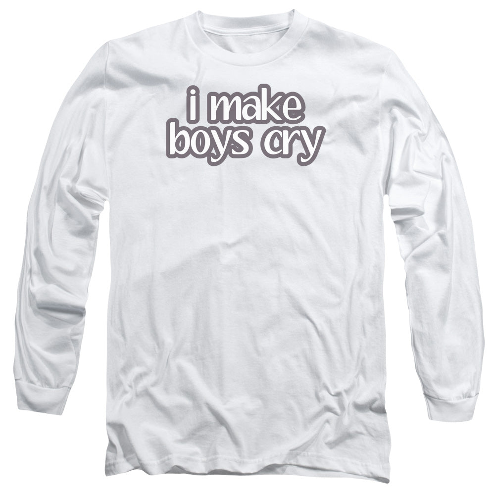 I Make Boys Cry - Long Sleeve Adult 18 - 1 - White T-shirt