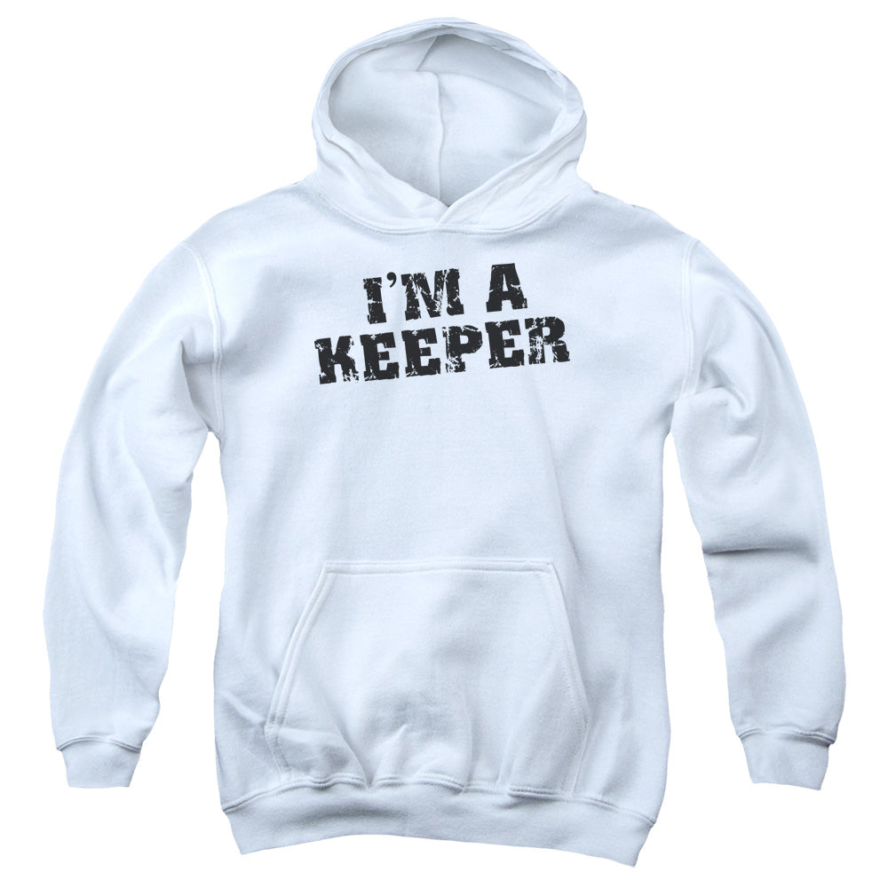 Im A Keeper - Youth Pull-over Hoodie - White