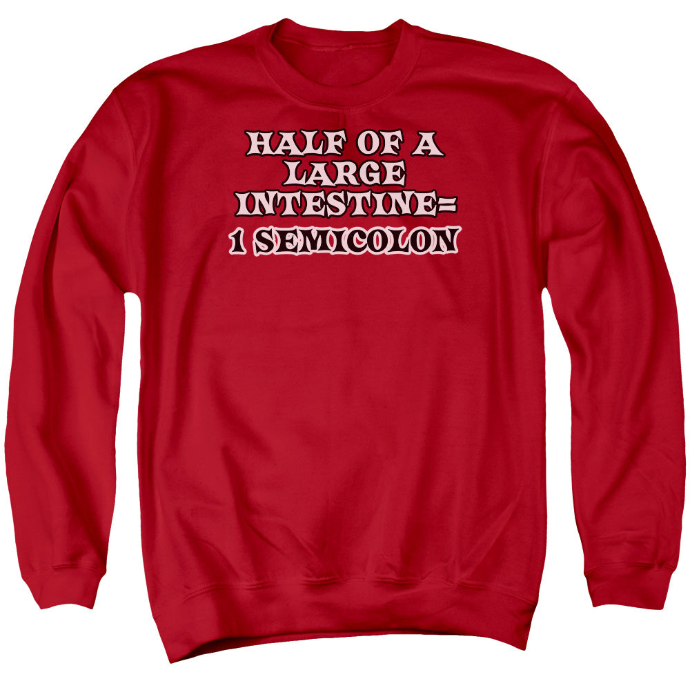 1 Semicolon - Adult Crewneck Sweatshirt - Red