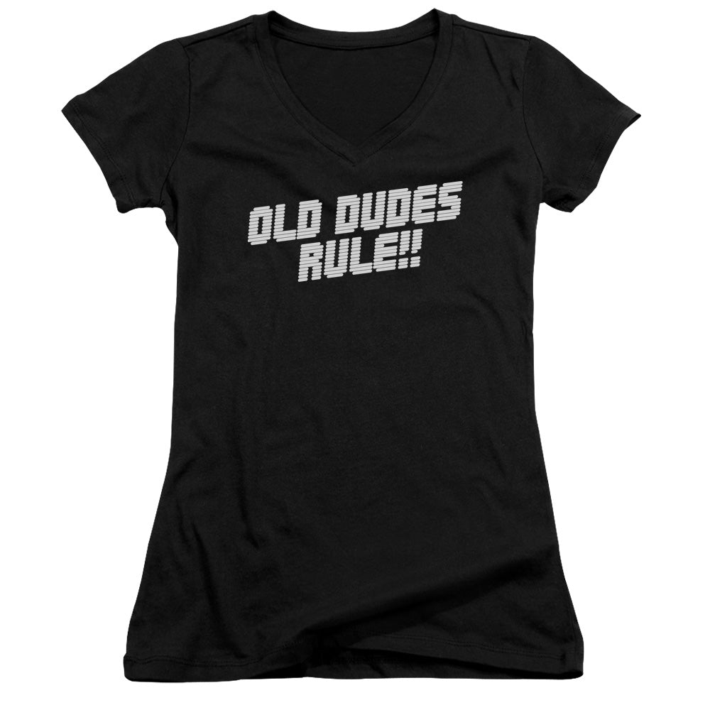 Old Dudes Rule - Junior V-neck - Black