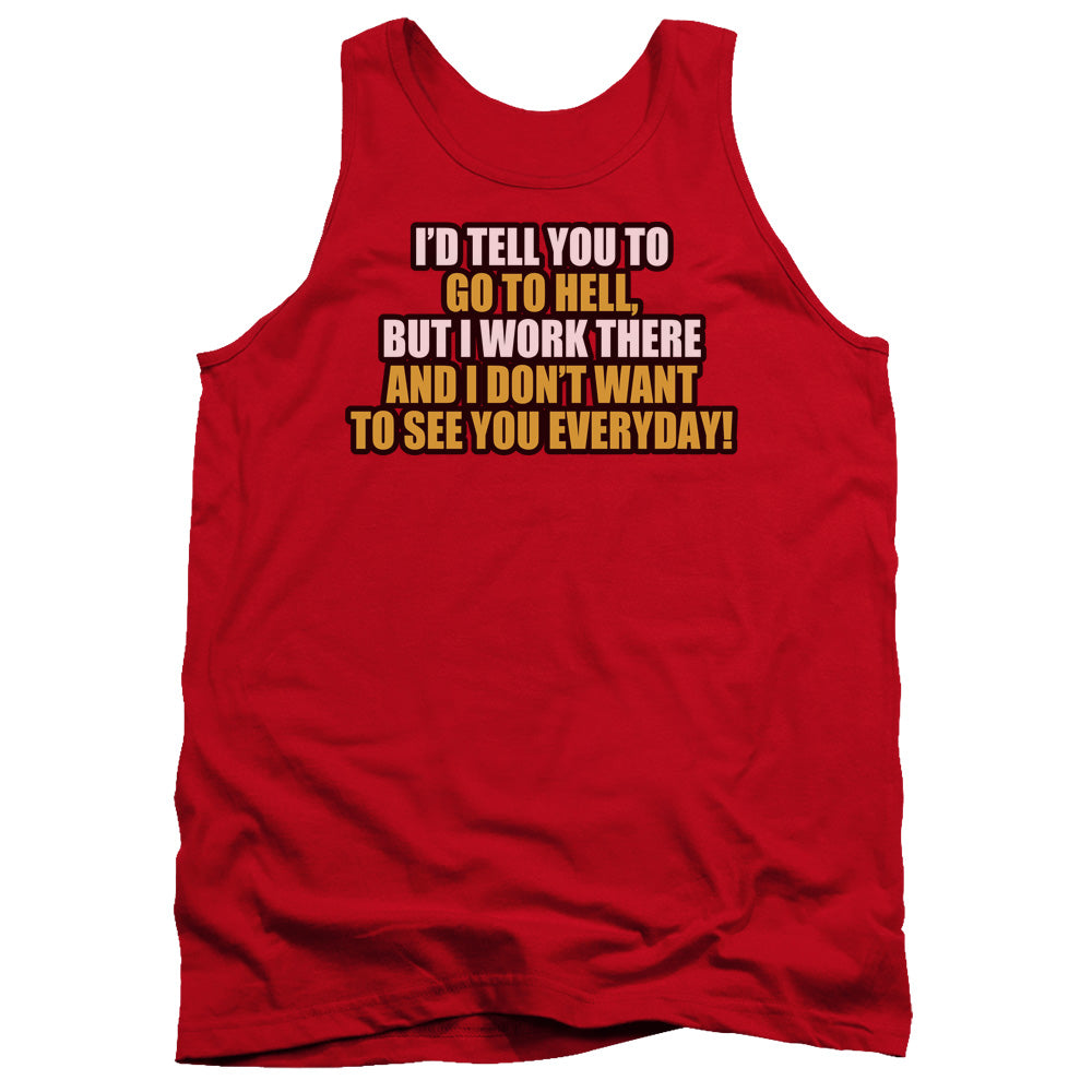 Work In Hell - Adult Tank - Red